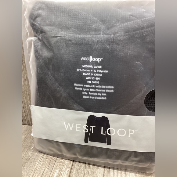 West Loop Winter Fall Long Sleeve Lounge Shirt BLK Women’s Size M/L - Picture 2 of 6